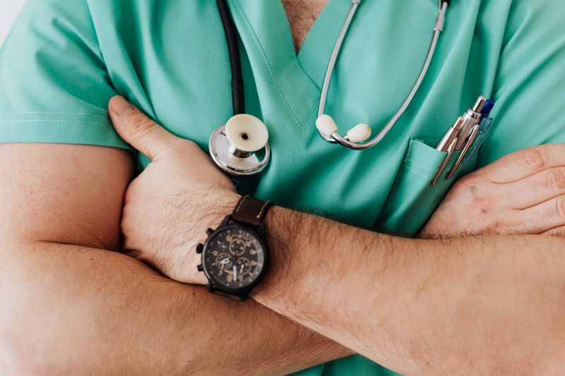Medical receptionist helping patients with live chat